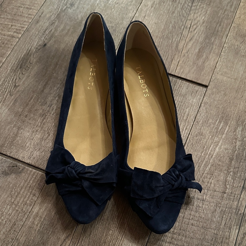 Talbots Women's Navy Bow Flats